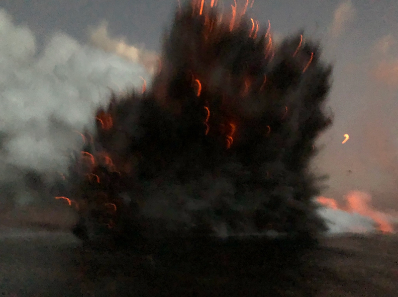A blurry shot of the littoral explosion.
